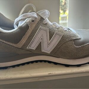 New Balance Gray and White Athletic Shoes